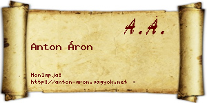 Anton Áron névjegykártya